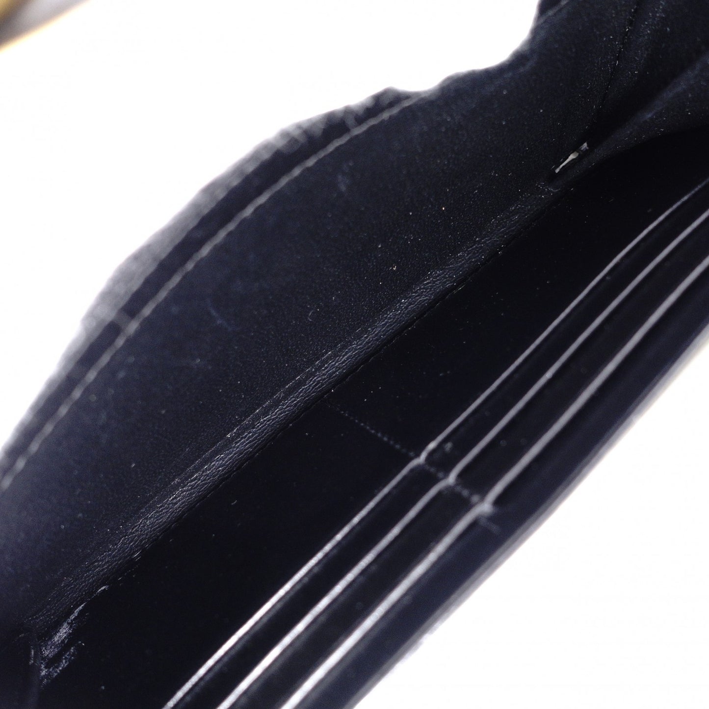 YVES SAINT LAURENT Bicolor Surpis Long Wallet, Leather, Black
