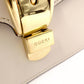 GUCCI Sylvie Shoulder Bag, Leather, White, Single Strap, Gold Hardware, Crossbody