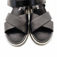 PRADA Sports Black Cross Strap Sandal Size 37 Black Leather Black Women's R801458