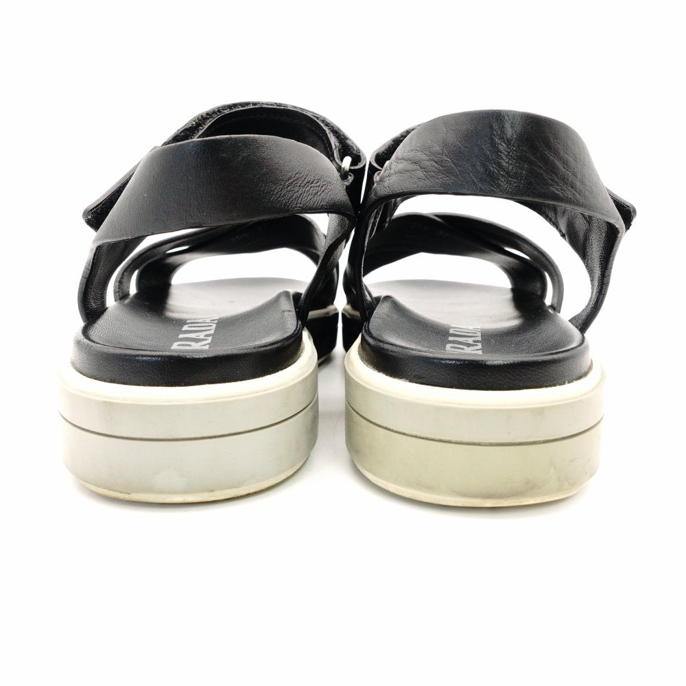 PRADA Sports Black Cross Strap Sandal Size 37 Black Leather Black Women's R801458