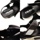 PRADA Sports Black Cross Strap Sandal Size 37 Black Leather Black Women's R801458