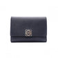 LOEWE Vertical Wallet Anagram Tri-fold Wallet Leather Black with Silver Hardware