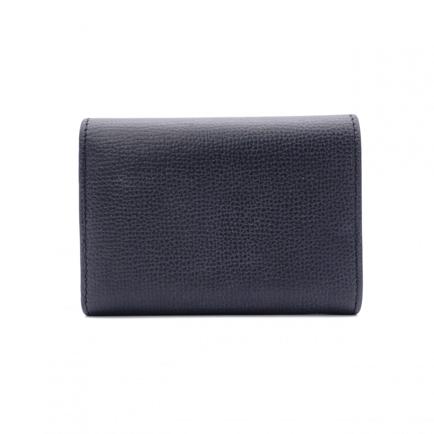LOEWE Vertical Wallet Anagram Tri-fold Wallet Leather Black with Silver Hardware