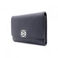 LOEWE Vertical Wallet Anagram Tri-fold Wallet Leather Black with Silver Hardware