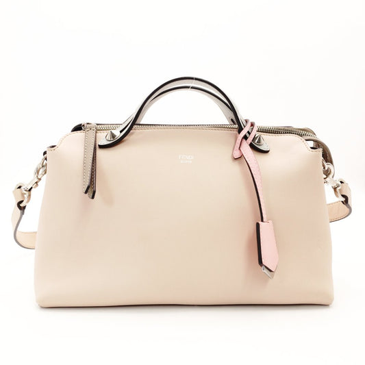 FENDI By the Way Handbag Pink Beige × Blue Leather 2-Way Shoulder R801548
