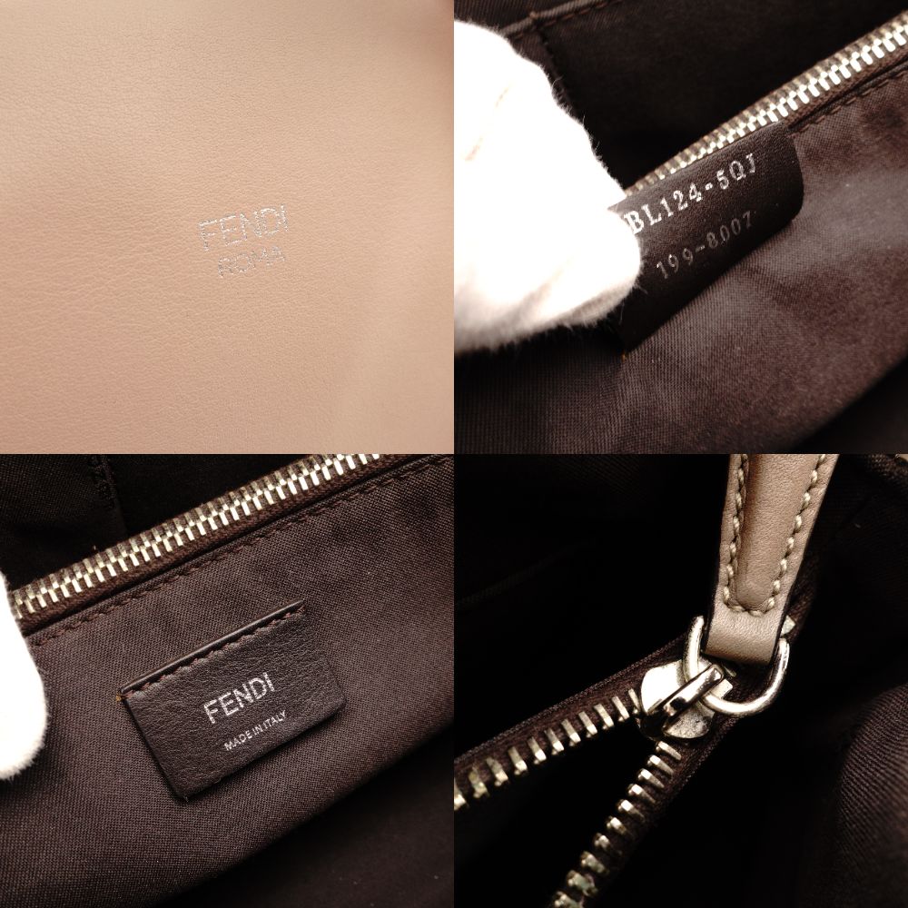 FENDI By the Way Handbag Pink Beige × Blue Leather 2-Way Shoulder R801548