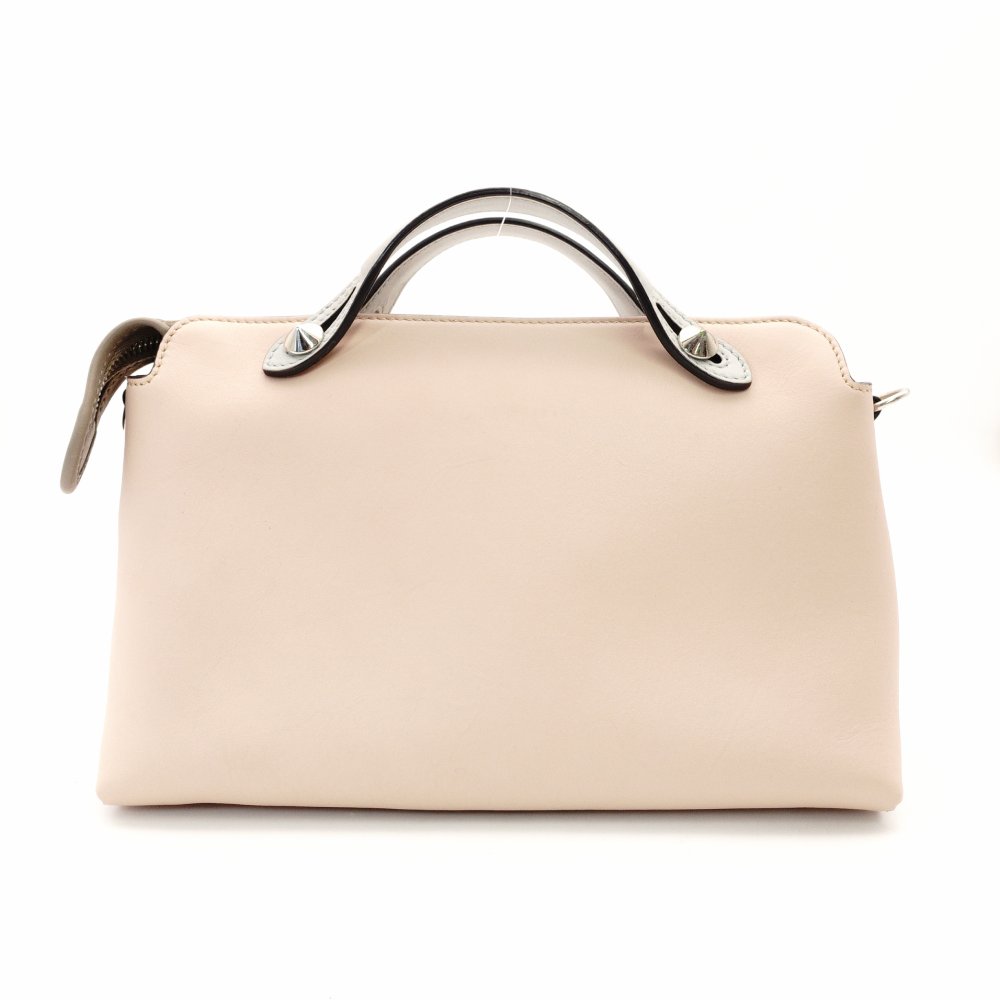 FENDI By the Way Handbag Pink Beige × Blue Leather 2-Way Shoulder R801548