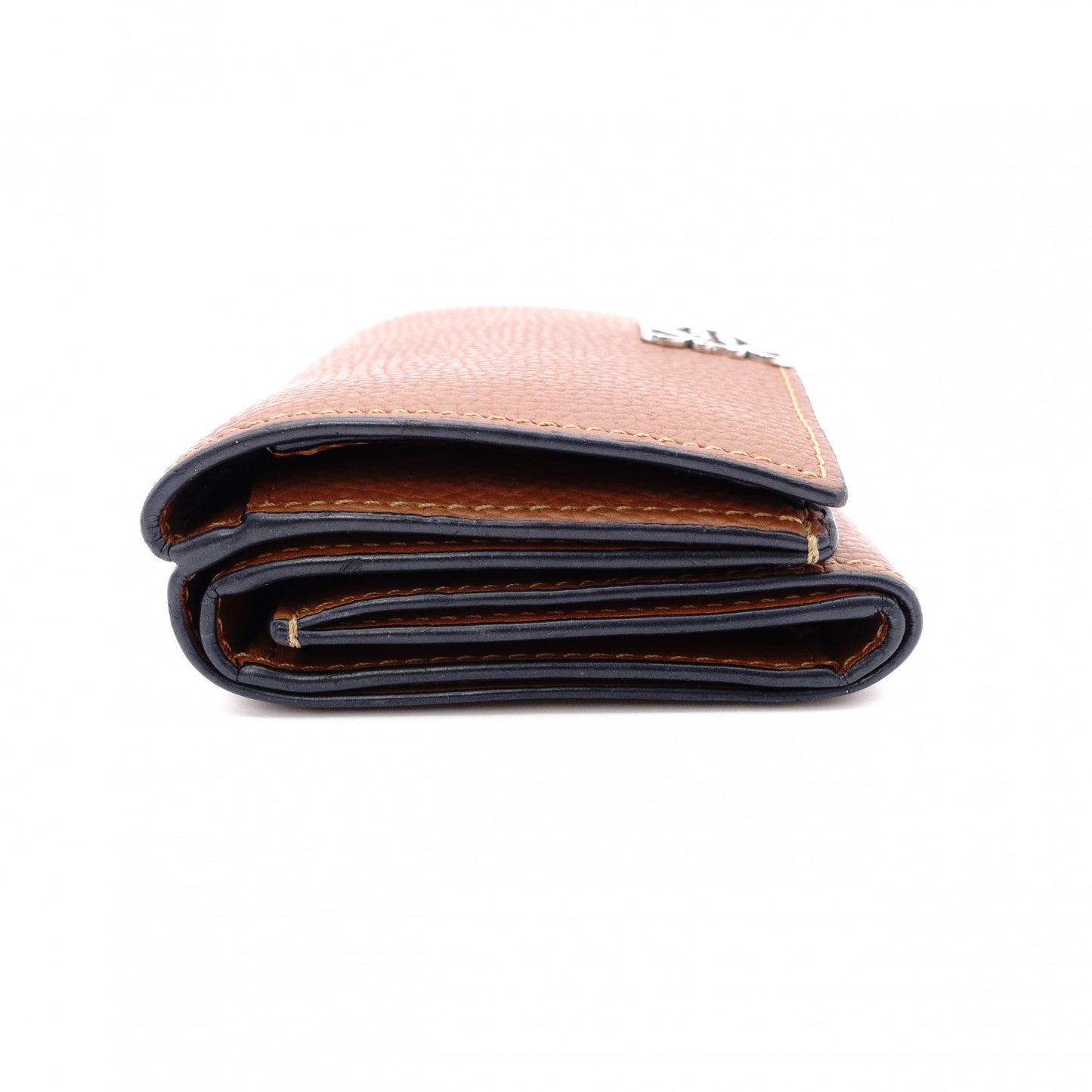 LOEWE Vertical Wallet Anagram Tri-fold Wallet Leather Brown