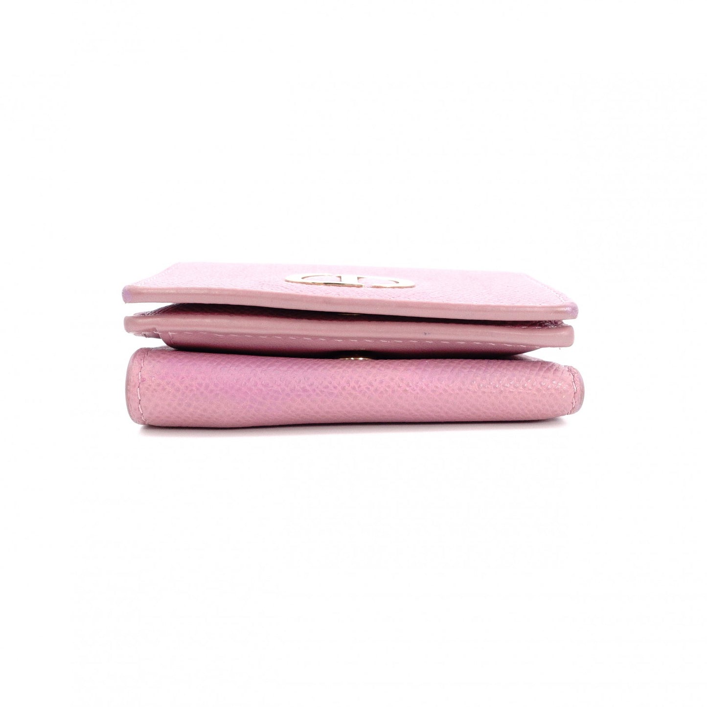 Christian Dior 30 Montaigne Bifold Wallet, Leather, Pink, CD Logo, Gold Hardware