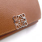 LOEWE Vertical Wallet Anagram Tri-fold Wallet Leather Brown