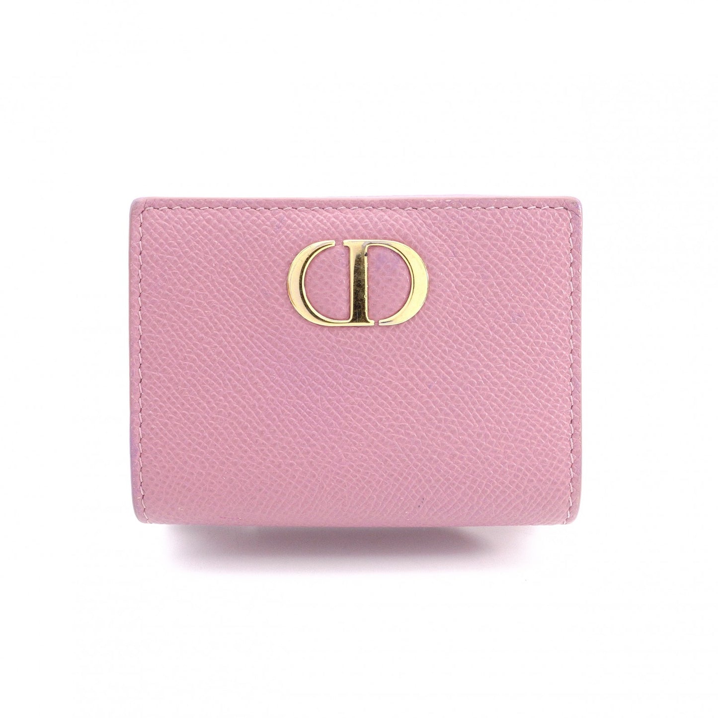 Christian Dior 30 Montaigne Bifold Wallet, Leather, Pink, CD Logo, Gold Hardware