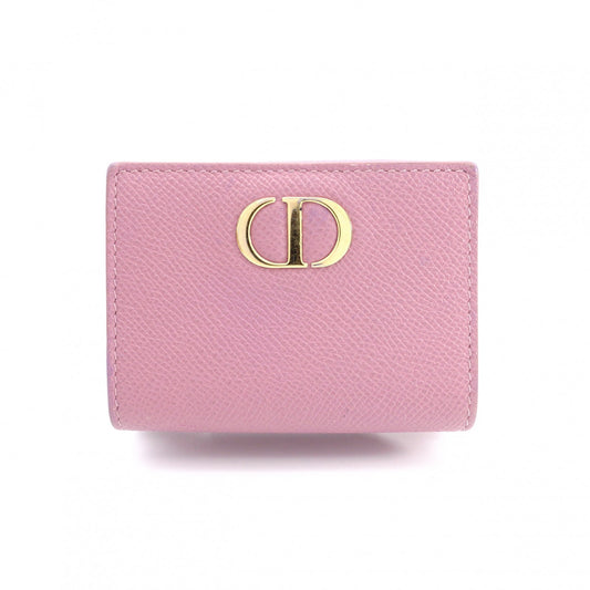 Christian Dior 30 Montaigne Bifold Wallet, Leather, Pink, CD Logo, Gold Hardware