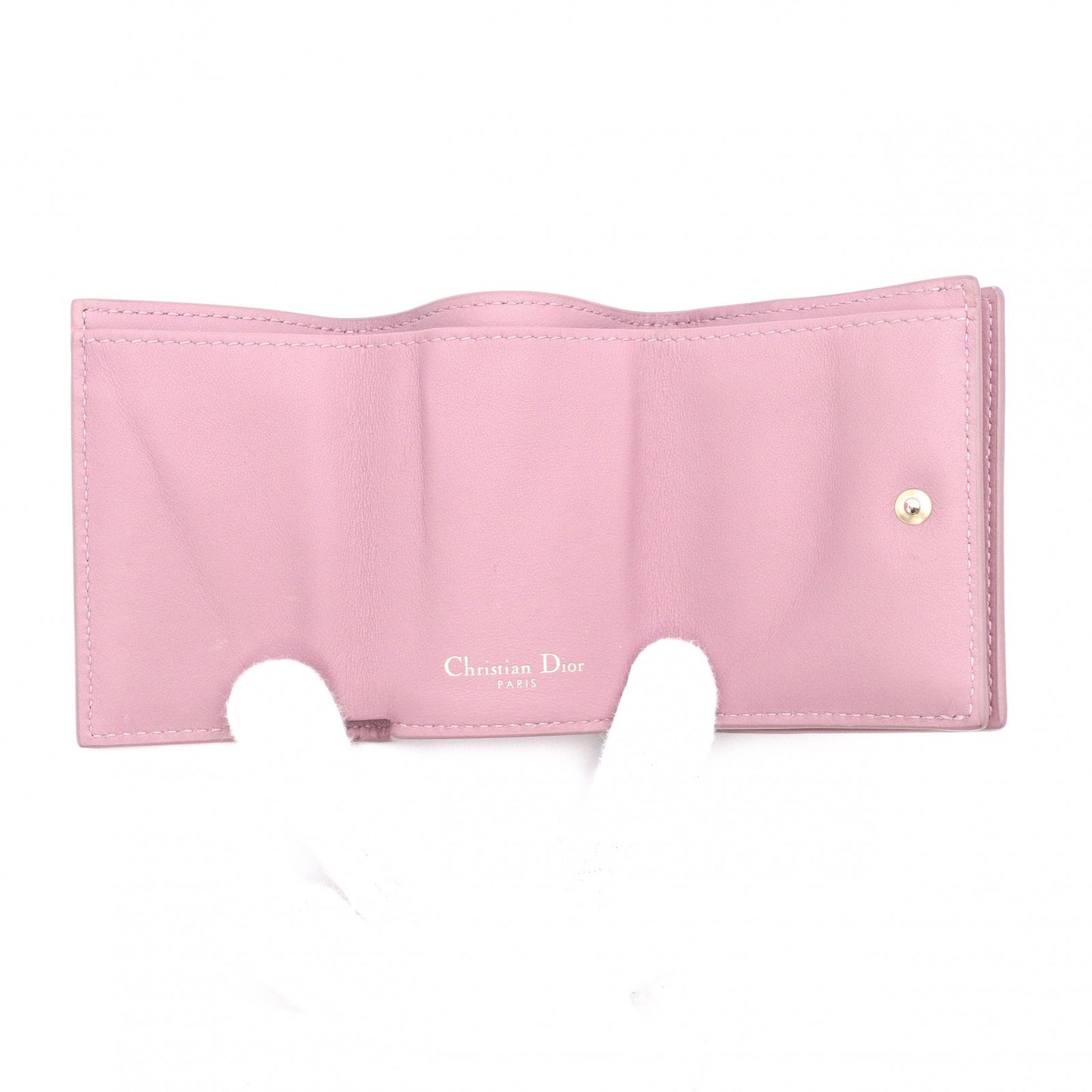 Christian Dior 30 Montaigne Bifold Wallet, Leather, Pink, CD Logo, Gold Hardware