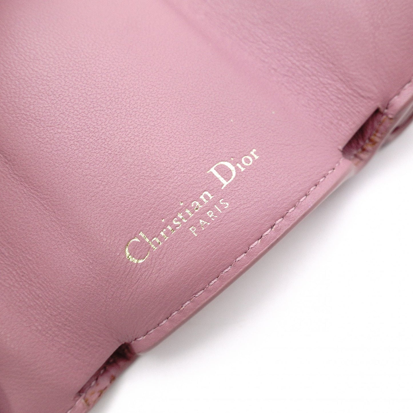 Christian Dior 30 Montaigne Bifold Wallet, Leather, Pink, CD Logo, Gold Hardware