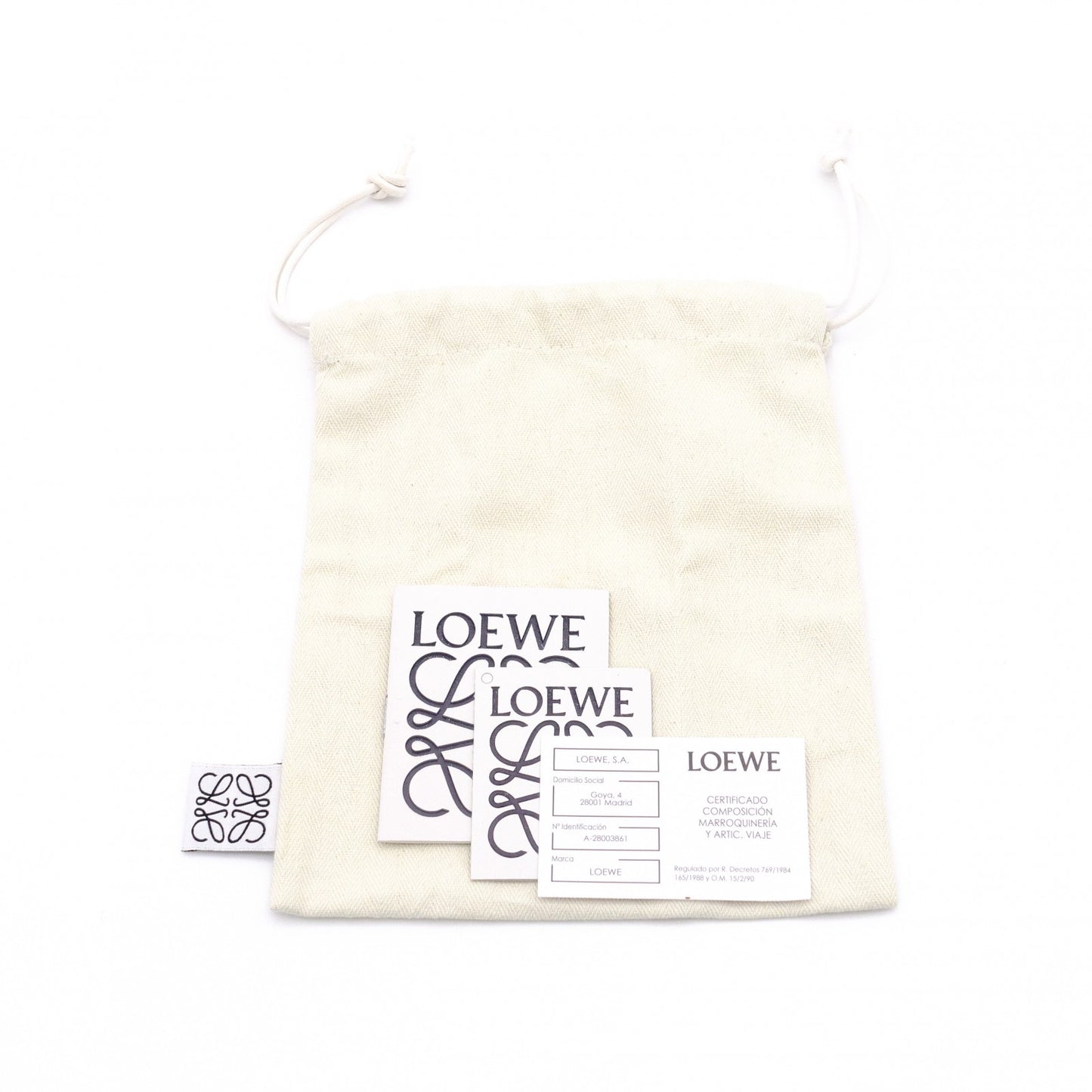 LOEWE Vertical Wallet Anagram Tri-fold Wallet Leather Brown