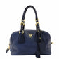 PRADA Vittorino Shoulder Bag Blue Navy Gold Hardware Tote R801379