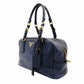 PRADA Vittorino Shoulder Bag Blue Navy Gold Hardware Tote R801379