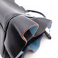 FENDI Mini Peekaboo Handbag, Leather, Black, 2-way, with blue ruffle, crossbody