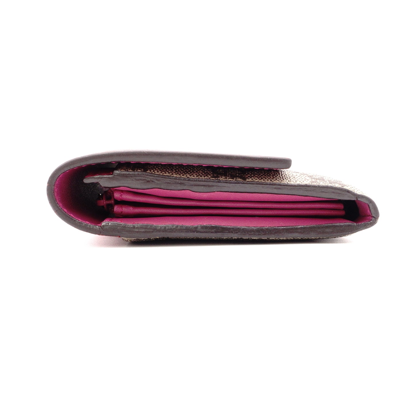 GUCCI GG Supreme Long Wallet, PVC/Leather, Pink, Red, GG Logo Wallet