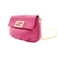 FENDI Mamma Chain Shoulder Bag Pink Leather Crossbody FF Logo Gold Hardware R801581