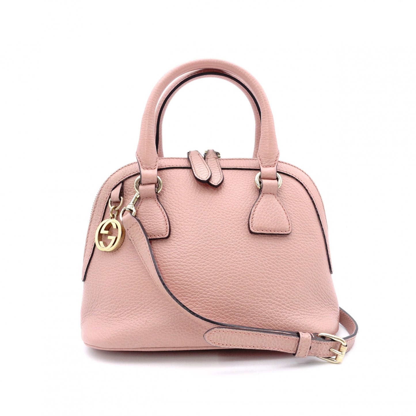 GUCCI Interlocking Shoulder Bag, Leather, Pink, 2-Way