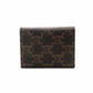 CELINE Triomphe Card Case Brown PVC Leather Business Card Holder R801289