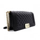 CHANEL Lambskin Boy Chanel 25 Shoulder Bag, Leather, Black with Gold Hardware