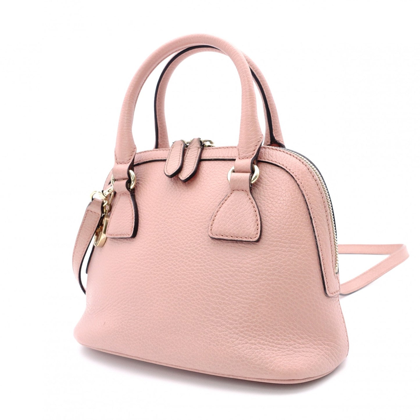 GUCCI Interlocking Shoulder Bag, Leather, Pink, 2-Way