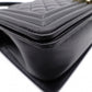 CHANEL Lambskin Boy Chanel 25 Shoulder Bag, Leather, Black with Gold Hardware