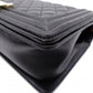 CHANEL Lambskin Boy Chanel 25 Shoulder Bag, Leather, Black with Gold Hardware