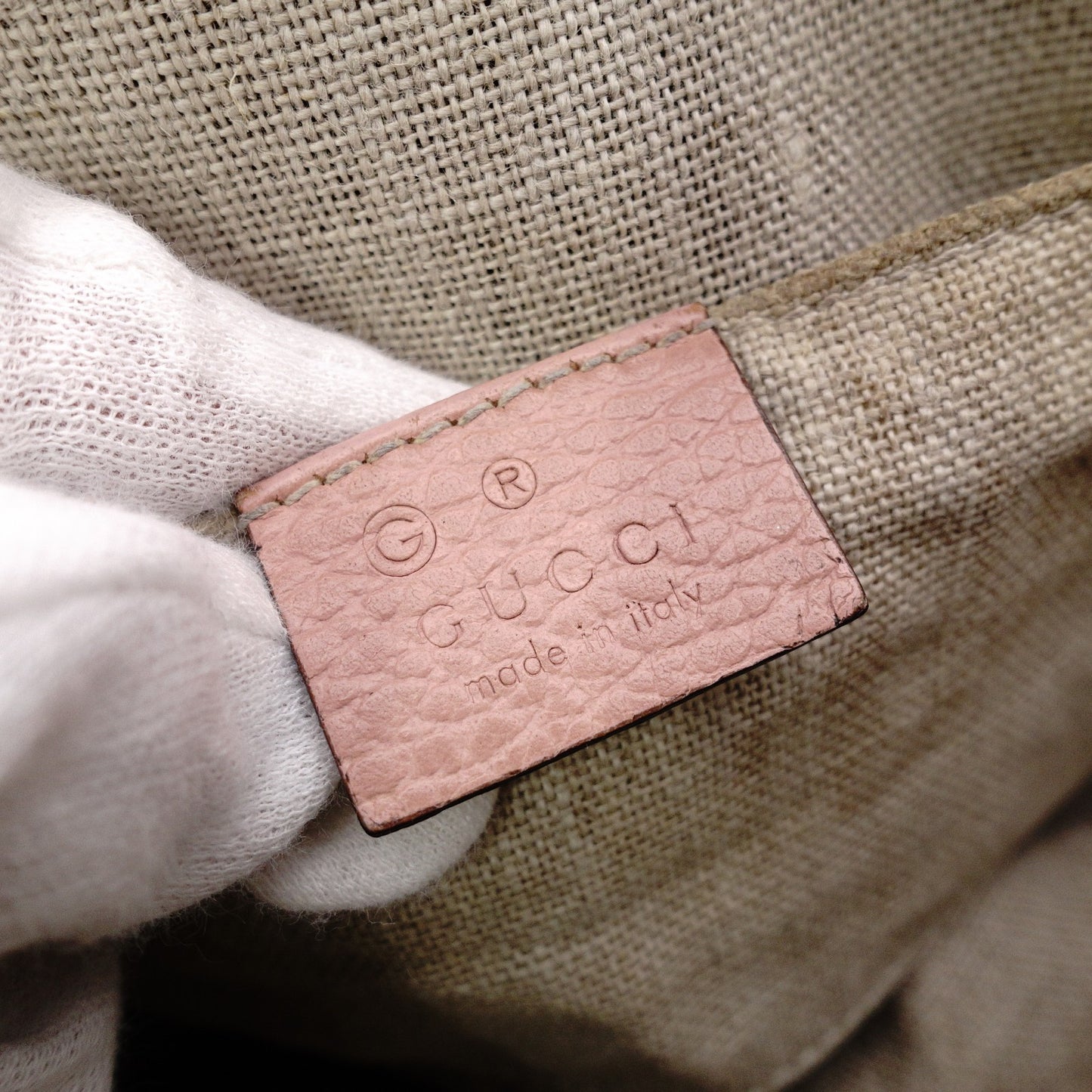 GUCCI Interlocking Shoulder Bag, Leather, Pink, 2-Way