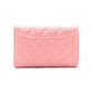 CHANEL Caviar Skin Matelassé Long Wallet, Leather, Pink, CC Logo, Gold Hardware, Foldable Wallet