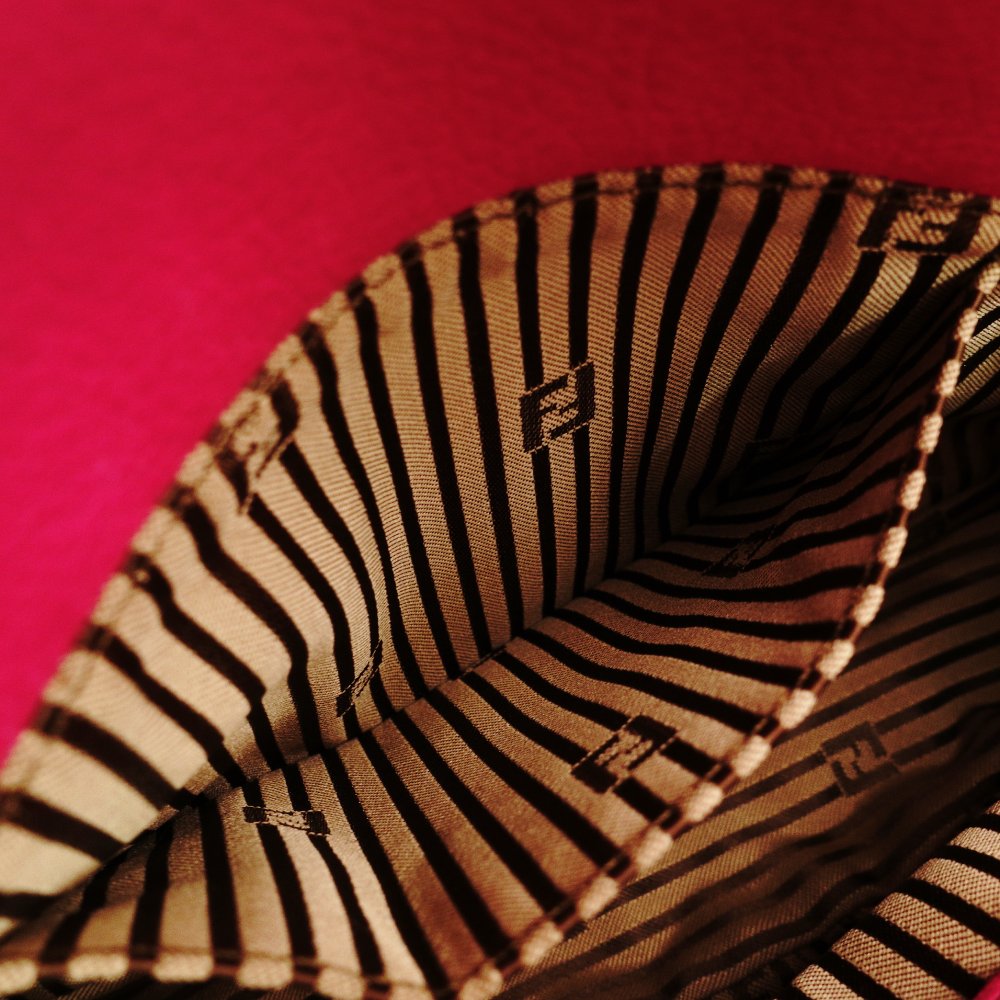 FENDI Mamma Chain Shoulder Bag Pink Leather Crossbody FF Logo Gold Hardware R801581