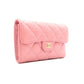 CHANEL Caviar Skin Matelassé Long Wallet, Leather, Pink, CC Logo, Gold Hardware, Foldable Wallet