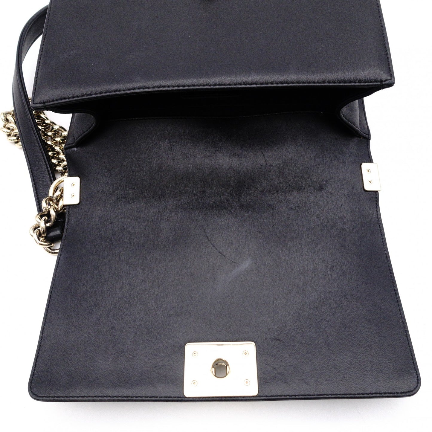 CHANEL Lambskin Boy Chanel 25 Shoulder Bag, Leather, Black with Gold Hardware
