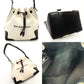 Balenciaga Navy Bucket Shoulder Bag Canvas Beige × Black Crossbody Leather 7-12-477