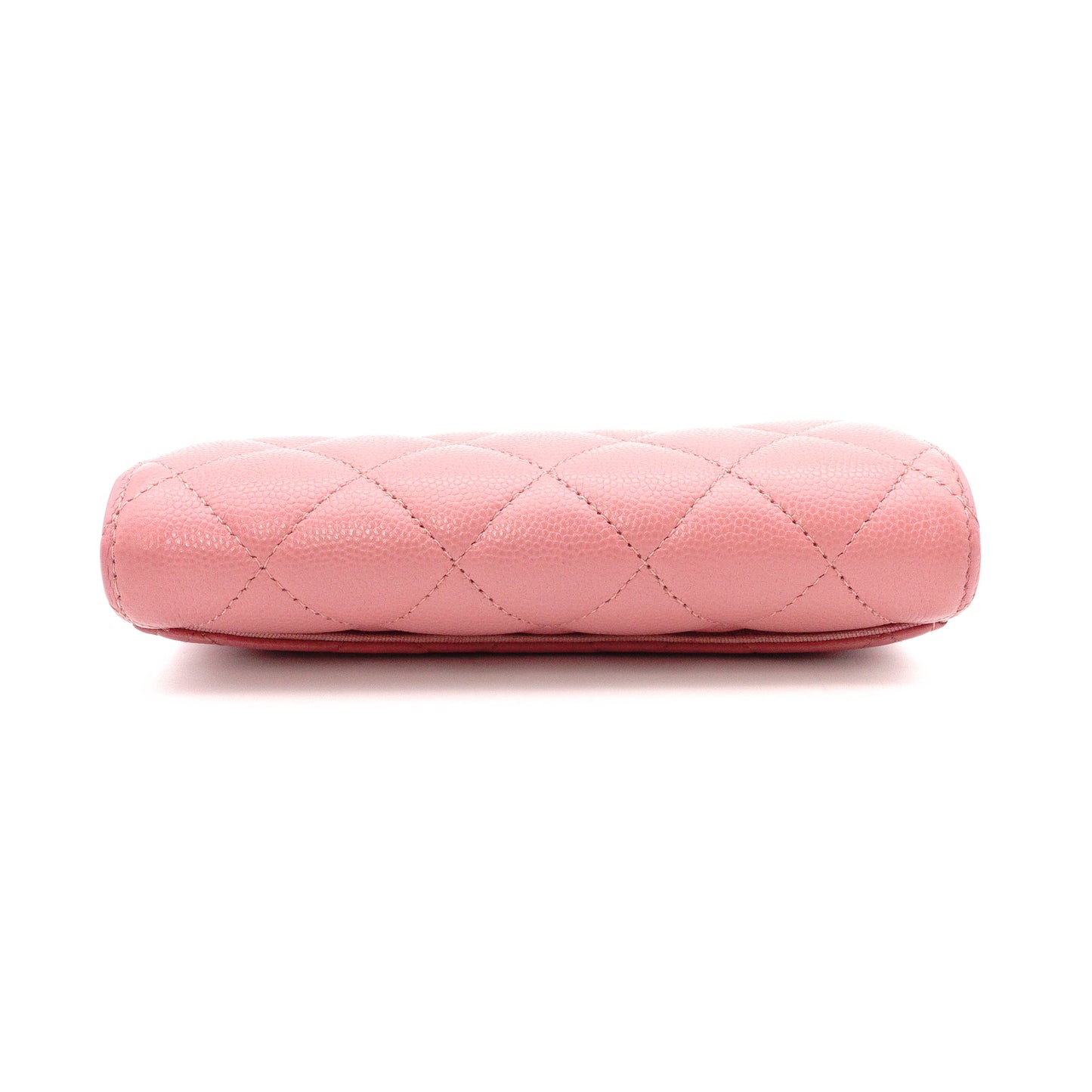 CHANEL Caviar Skin Matelassé Long Wallet, Leather, Pink, CC Logo, Gold Hardware, Foldable Wallet