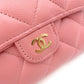 CHANEL Caviar Skin Matelassé Long Wallet, Leather, Pink, CC Logo, Gold Hardware, Foldable Wallet