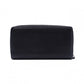 GUCCI Round-Zip Striped Leather Long Wallet, Black
