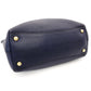 PRADA VITELLO DINY Tote Bag Leather Navy Blue Blue Shoulder Gold Hardware R801158