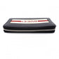 GUCCI Round-Zip Striped Leather Long Wallet, Black