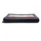 GUCCI Round-Zip Striped Leather Long Wallet, Black
