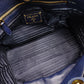 PRADA VITELLO DINY Tote Bag Leather Navy Blue Blue Shoulder Gold Hardware R801158