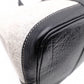 HERMES Garden Party PM Tote Bag, Canvas and Leather, Grey, with “F” Engraving