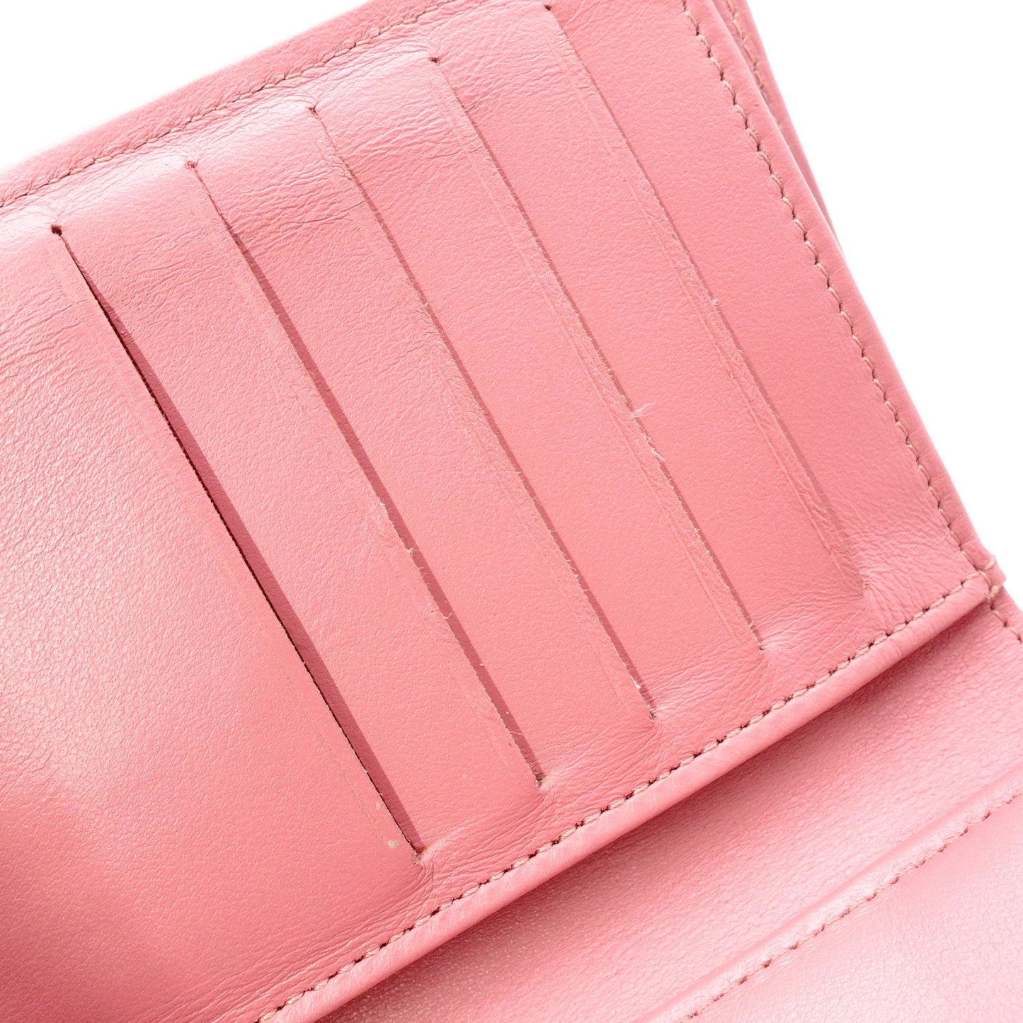 CHANEL Caviar Skin Matelassé Long Wallet, Leather, Pink, CC Logo, Gold Hardware, Foldable Wallet