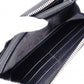 GUCCI Round-Zip Striped Leather Long Wallet, Black