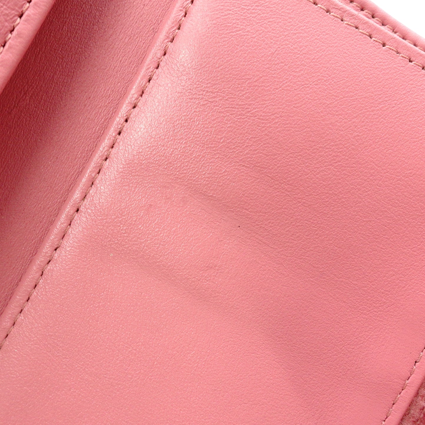 CHANEL Caviar Skin Matelassé Long Wallet, Leather, Pink, CC Logo, Gold Hardware, Foldable Wallet