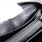 GUCCI Round-Zip Striped Leather Long Wallet, Black