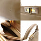 FENDI Peekaboo Handbag Greige 2-Way Shoulder Leather Gold Hardware R801609
