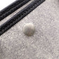 HERMES Garden Party PM Tote Bag, Canvas and Leather, Grey, with “F” Engraving